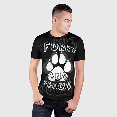 Мужская спорт-футболка Furry proud / 3D-принт – фото 3