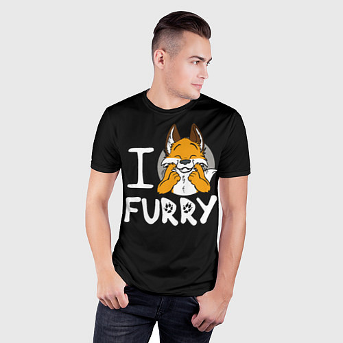 Мужская спорт-футболка I love furry / 3D-принт – фото 3