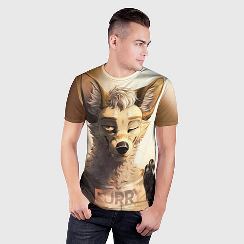 Мужская спорт-футболка Furry jackal / 3D-принт – фото 3