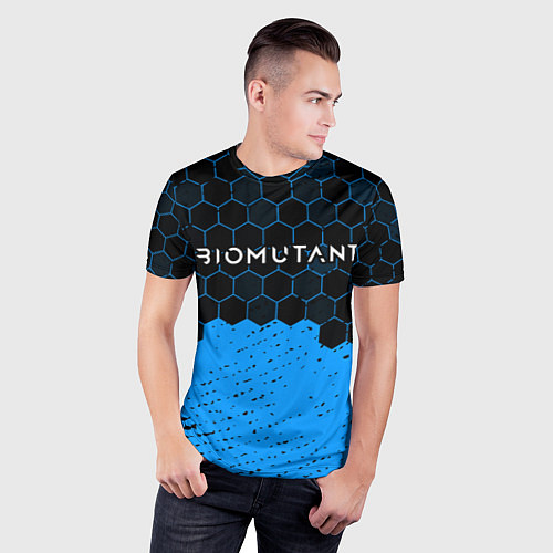 Мужская спорт-футболка Biomutant - Hexagon / 3D-принт – фото 3