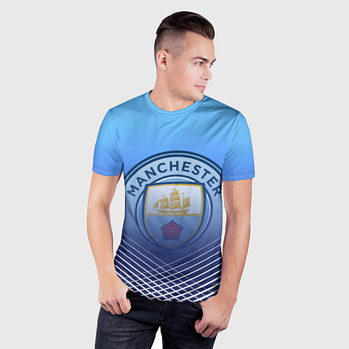 Мужская спорт-футболка МАНЧЕСТЕР СИТИ МАНЧЕСТЕР / 3D-принт – фото 3