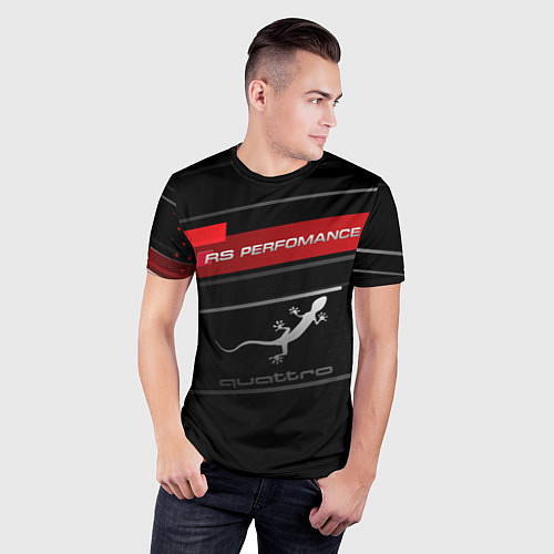 Мужская спорт-футболка RS PERFOMANCE QUATTRO Z / 3D-принт – фото 3