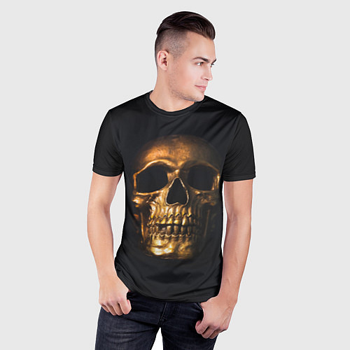 Мужская спорт-футболка Golden Skull / 3D-принт – фото 3