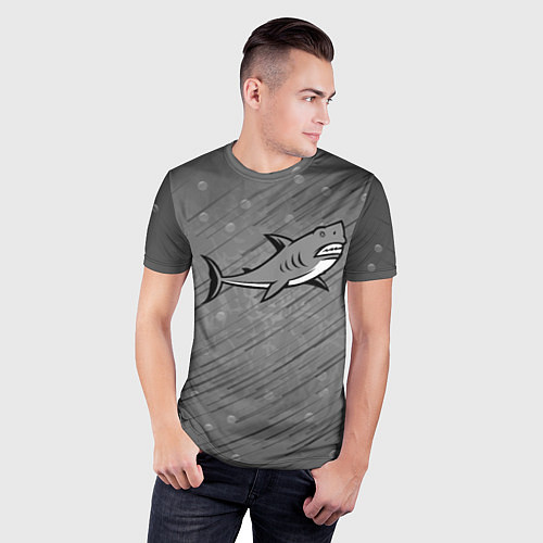 Мужская спорт-футболка Акула / 3D-принт – фото 3