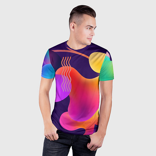 Мужская спорт-футболка Rainbow T-Shirt / 3D-принт – фото 3