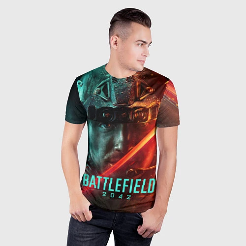 Мужская спорт-футболка Battlefield 2042 Soldier face / 3D-принт – фото 3