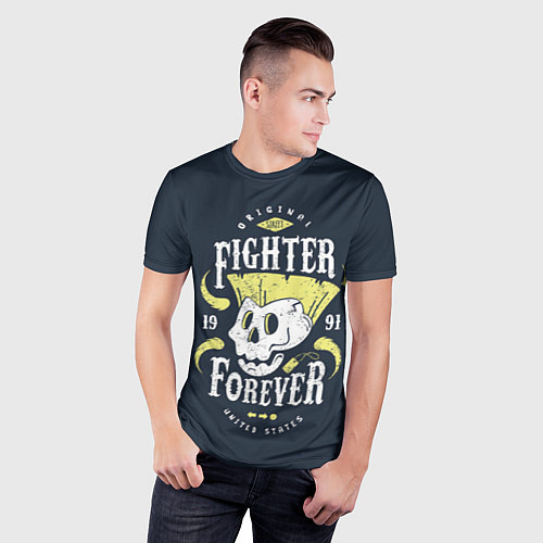 Мужская спорт-футболка Fighter forever / 3D-принт – фото 3
