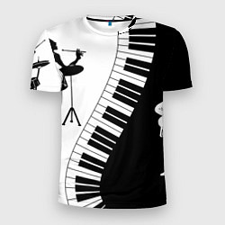 Футболка спортивная мужская Черно Белое пианино, цвет: 3D-принт