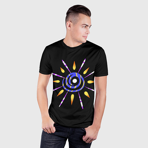 Мужская спорт-футболка Спираль с лучами / 3D-принт – фото 3