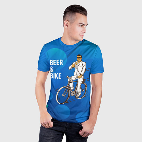 Мужская спорт-футболка Велосипед и пиво / 3D-принт – фото 3