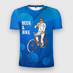 Футболка спортивная мужская Велосипед и пиво, цвет: 3D-принт