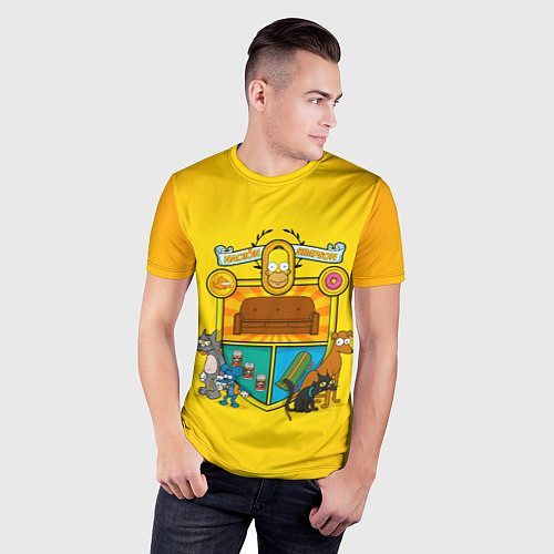 Мужская спорт-футболка Simpsons nation / 3D-принт – фото 3