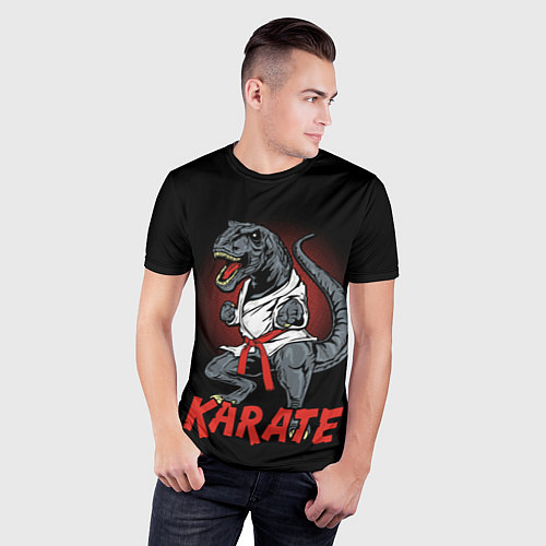 Мужская спорт-футболка KARATE T-REX / 3D-принт – фото 3