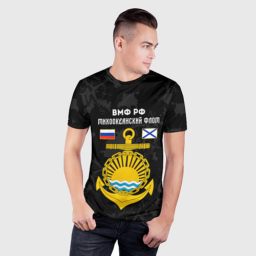 Мужская спорт-футболка Тихоокеанский флот ВМФ России / 3D-принт – фото 3
