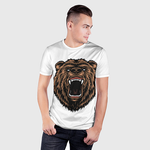 Мужская спорт-футболка Свирепый медведь / 3D-принт – фото 3