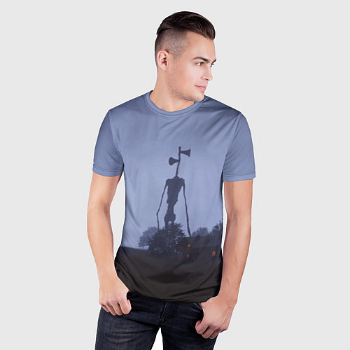 Мужская спорт-футболка СИРЕНОГОЛОВЫЙ У ДОМА / 3D-принт – фото 3