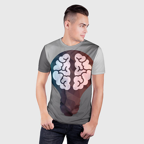 Мужская спорт-футболка Прокачай мозги / 3D-принт – фото 3