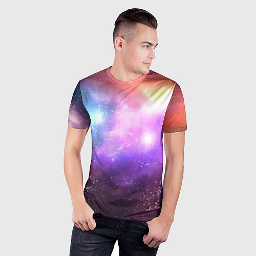 Мужская спорт-футболка Космос, сияние и звезды / 3D-принт – фото 3