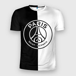 Футболка спортивная мужская ФК ПСЖ PSG BLACK & WHITE, цвет: 3D-принт