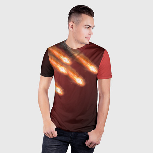 Мужская спорт-футболка Падение комет / 3D-принт – фото 3