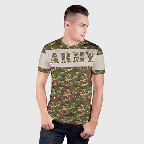 Мужская спорт-футболка Армия / 3D-принт – фото 3