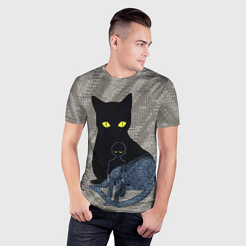Мужская спорт-футболка Cat psycho 100 Моб Психо 100 Z / 3D-принт – фото 3