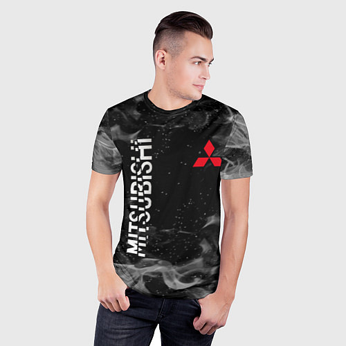 Мужская спорт-футболка MITSUBISHI ОГОНЬ / 3D-принт – фото 3