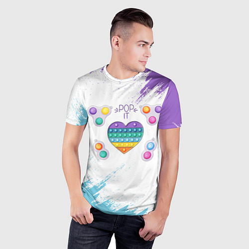 Мужская спорт-футболка POP IT HEART / 3D-принт – фото 3