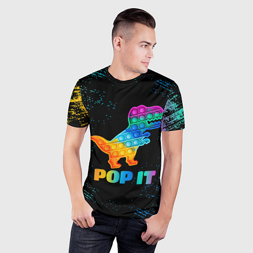 Мужская спорт-футболка POP IT DINOSAUR ДИНОЗАВР / 3D-принт – фото 3