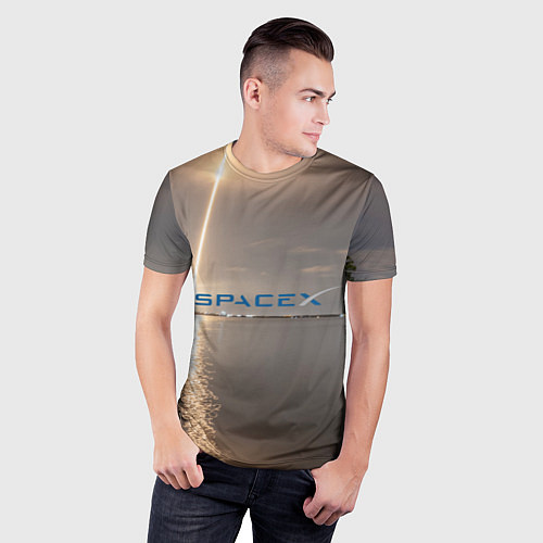 Мужская спорт-футболка SpaceX Dragon 2 / 3D-принт – фото 3