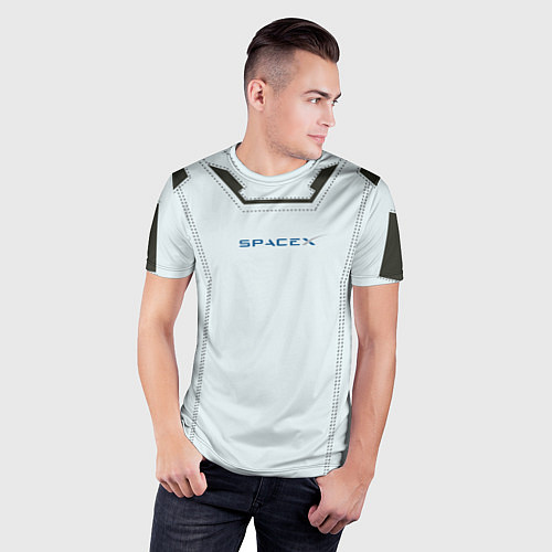 Мужская спорт-футболка Скафандр SpaсeX / 3D-принт – фото 3