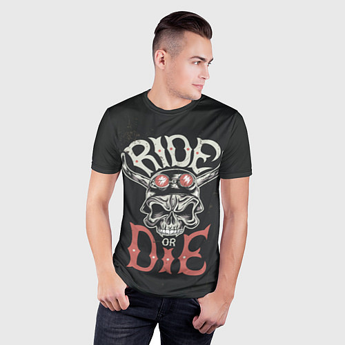 Мужская спорт-футболка Ride or die / 3D-принт – фото 3