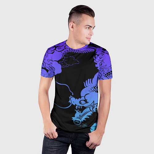 Мужская спорт-футболка Дракон Dragon / 3D-принт – фото 3