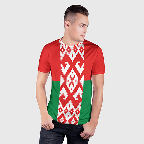 Мужская спорт-футболка Белоруссия / 3D-принт – фото 3