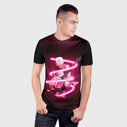 Мужская спорт-футболка Pink MGK / 3D-принт – фото 3