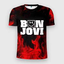 Футболка спортивная мужская BON JOVI HAVE A NICE DAY FIRE ОГОНЬ, цвет: 3D-принт