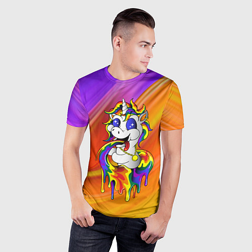 Мужская спорт-футболка Единорог Unicorn Rainbow Z / 3D-принт – фото 3