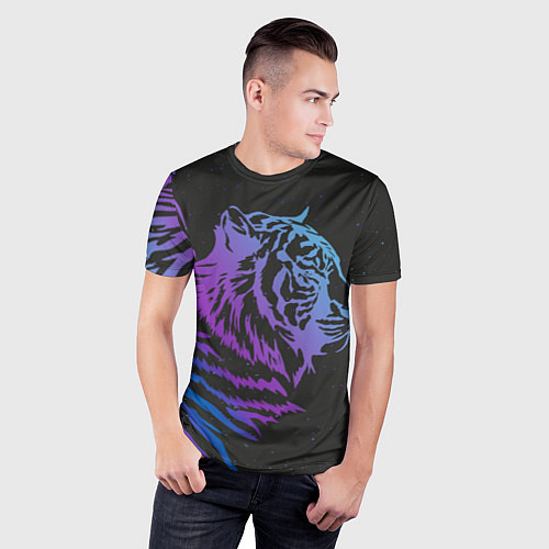 Мужская спорт-футболка Tiger Neon / 3D-принт – фото 3