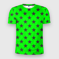 Футболка спортивная мужская Звездный фон зеленый, цвет: 3D-принт
