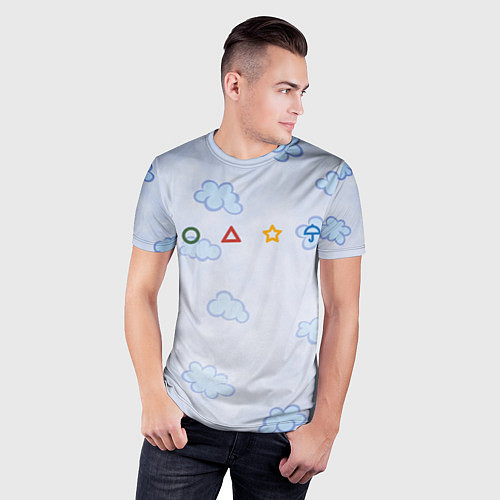 Мужская спорт-футболка Ojingeo geim - Облака / 3D-принт – фото 3