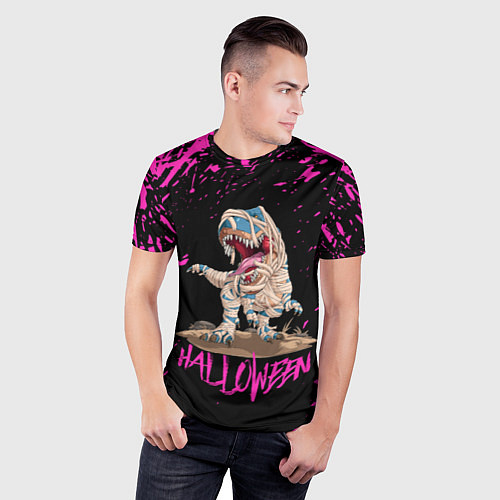 Мужская спорт-футболка Дино мумия на хэллоуин / 3D-принт – фото 3