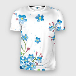 Мужская спорт-футболка Букет голубых цветов