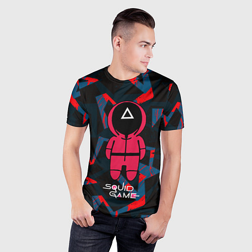 Мужская спорт-футболка Треугольник - Игра в кальмара / 3D-принт – фото 3