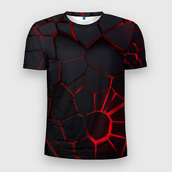 Мужская спорт-футболка Адские 3D плиты 3Д геометрия плиты