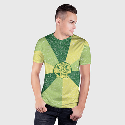Мужская спорт-футболка Медуза на фоне АПВ 9 3 3 5 / 3D-принт – фото 3