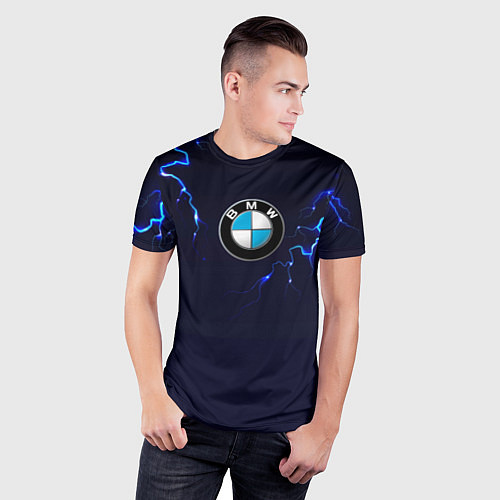 Мужская спорт-футболка BMW разряд молнии / 3D-принт – фото 3