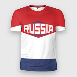 Футболка спортивная мужская Russia, цвет: 3D-принт
