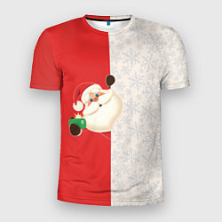 Мужская спорт-футболка Дед Мороз селфи