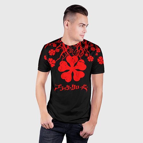 Мужская спорт-футболка Дерево с Чёрный клевером / 3D-принт – фото 3