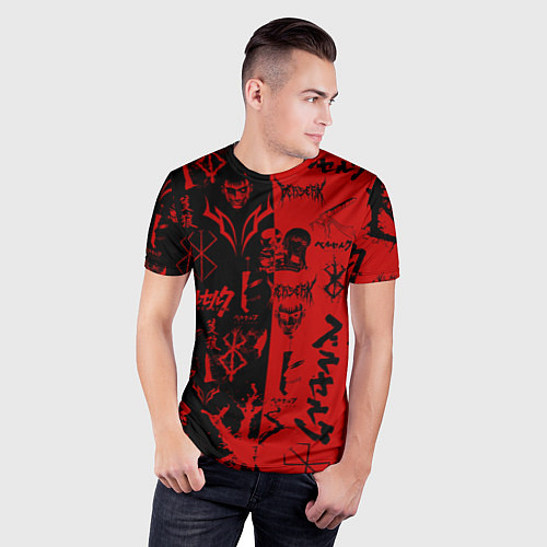 Мужская спорт-футболка BERSERK BLACK RED БЕРСЕРК ПАТТЕРН / 3D-принт – фото 3
